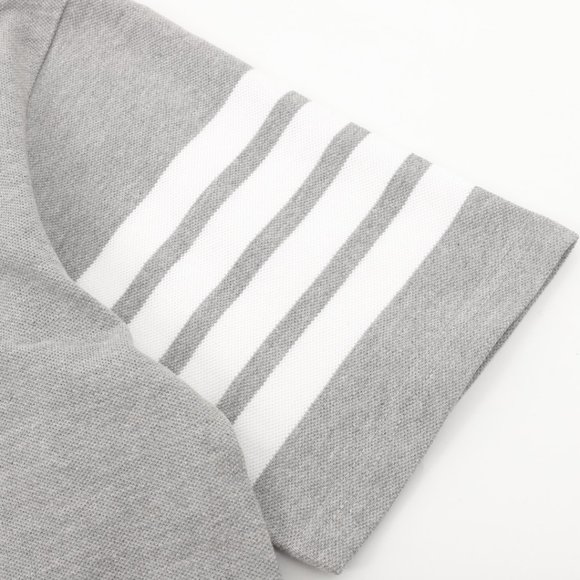 Thom Browne Four-bar Color Woven Short-sleeved Polo Shirt - Picture 5 of 9